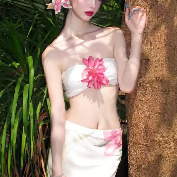 Flower Niche Pure Desire Split Swimsuit Sexy Slim Hot Spring Holiday Bikini
