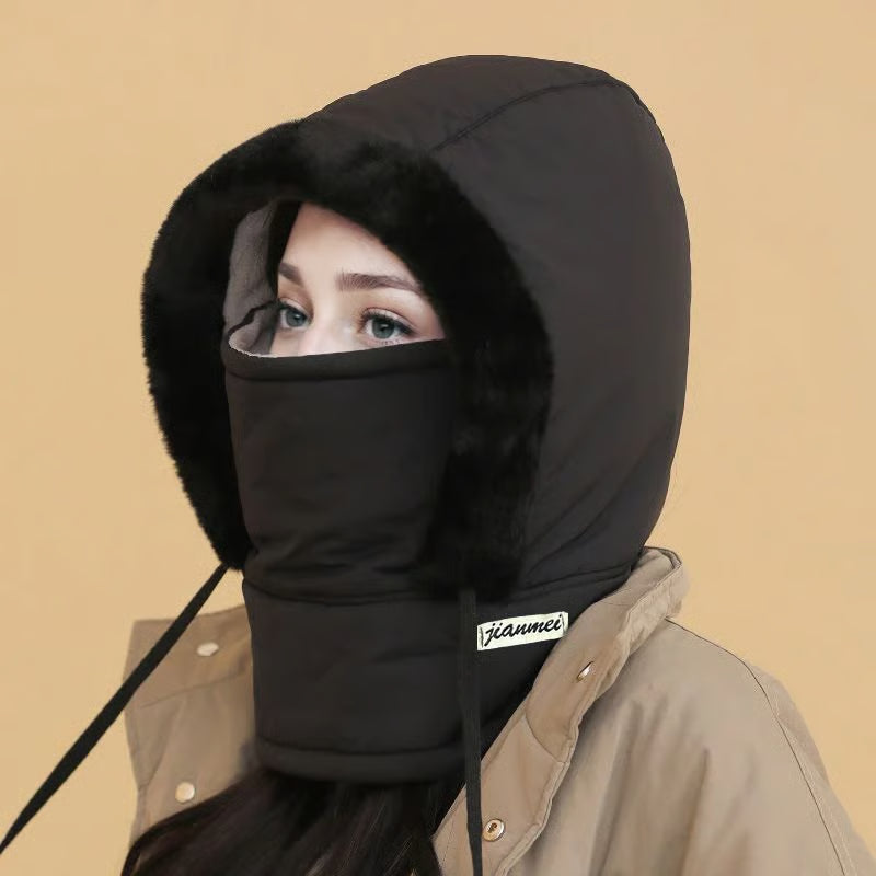 โ๏ธ Plush-Lined Thermal Hat with Face Mask - Full Head & Face Protection for Extreme Cold, Unisex Comfort for Skiing/Mountaineering ๐๏ธ๐ฅ