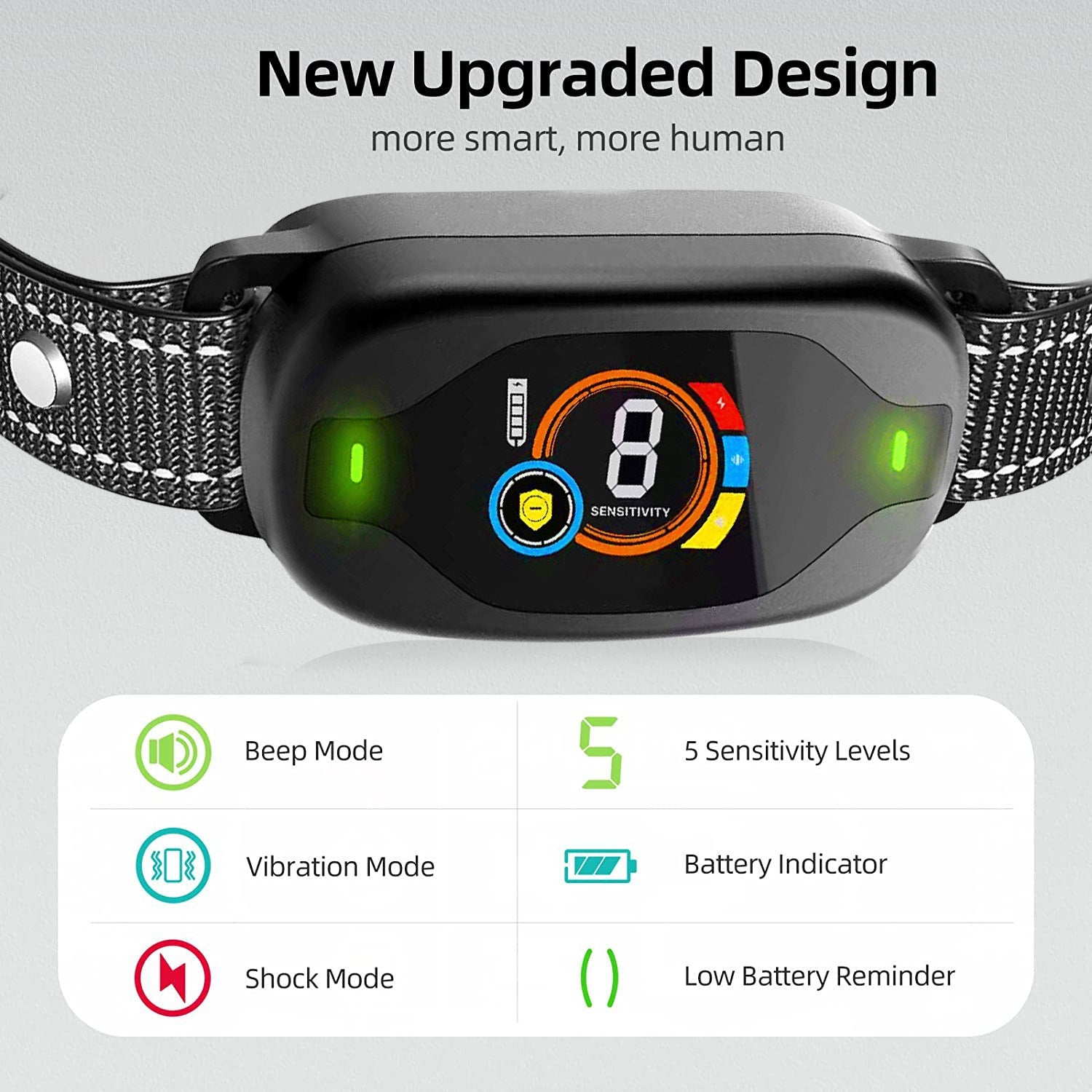 New color screen barking control device, rechargeable waterproof pet electric shock collar, automatic anti-barking dog, intelligent barking control