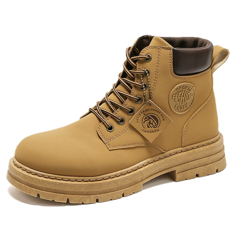 Autumn and winter men's large size Martin boots workwear waterproof non-slip hiking shoes construction site labor protection shoes