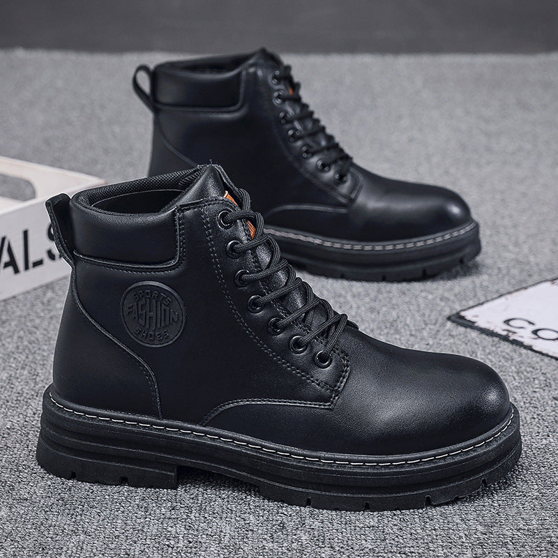 Autumn and winter men's large size Martin boots workwear waterproof non-slip hiking shoes construction site labor protection shoes