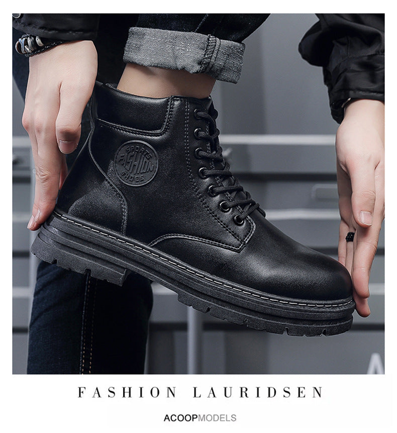 Autumn and winter men's large size Martin boots workwear waterproof non-slip hiking shoes construction site labor protection shoes