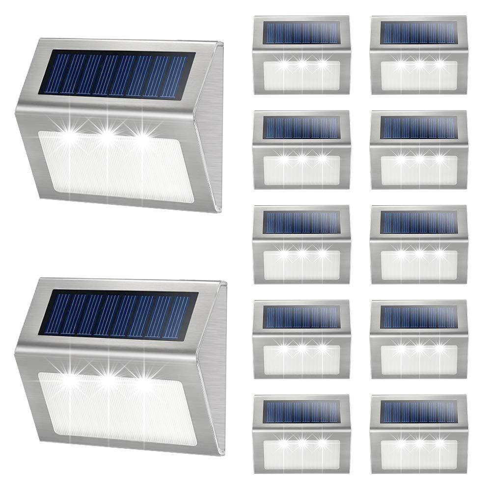 Solar Treppenstufe Edelstahl 3LED Regenfestes Treppenlicht für den Außenbereich
