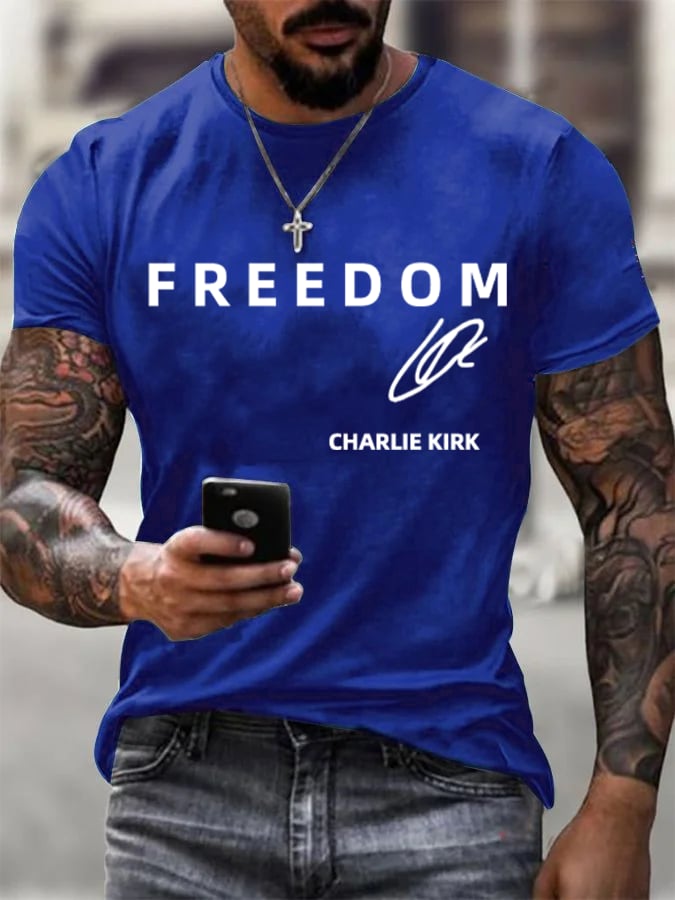 Men's Freedom charlie Kirk Printed Casual T-shirt