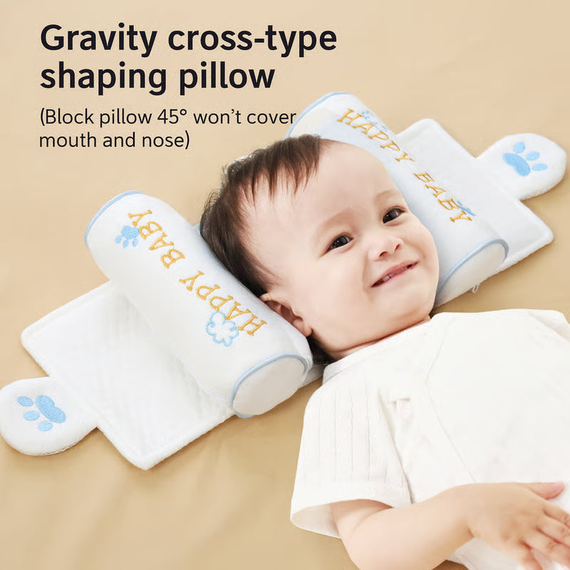 🔥Premium Baby Support Pillow - Organic Cotton Infant Head Shaping Cushion for Newborns 0-12 Months