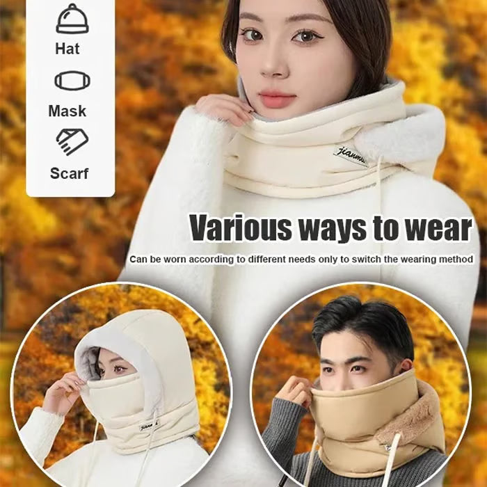 โ๏ธ Plush-Lined Thermal Hat with Face Mask - Full Head & Face Protection for Extreme Cold, Unisex Comfort for Skiing/Mountaineering ๐๏ธ๐ฅ