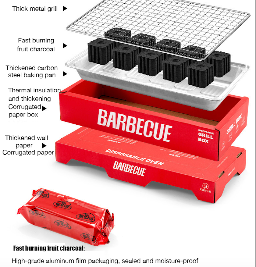 Disposable barbecue oven (smokeless, long-term barbecue, reusable)