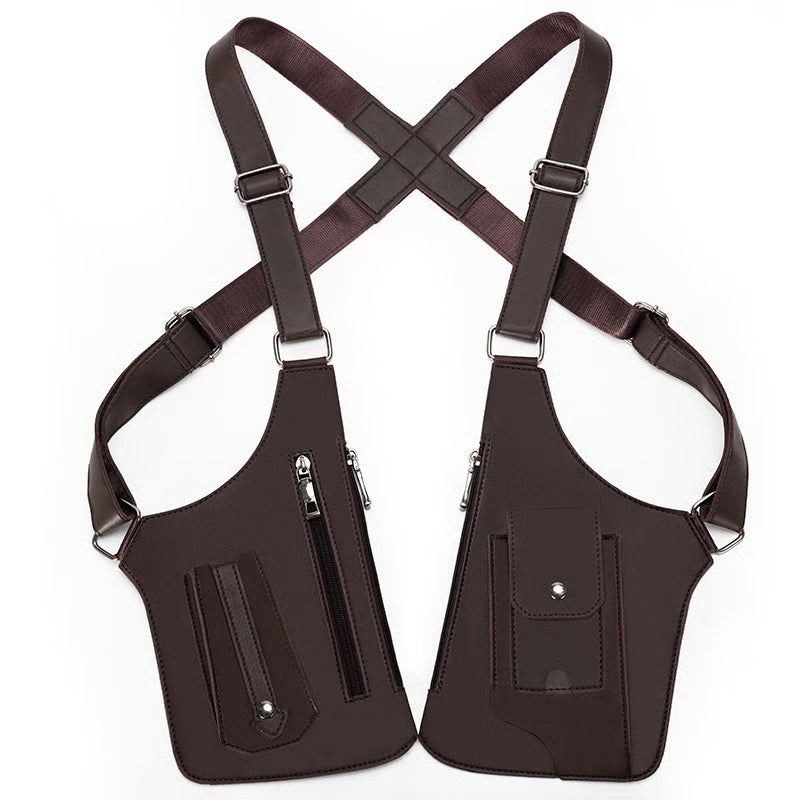 Adjustable Underarm Shoulder Bag for Men and Women - Anti-theft Hidden Storage for Cell Phones and Other Hunting and Outdoor Gear, Premium Leather. Crossbody Fanny Pack Lightweight Pockets