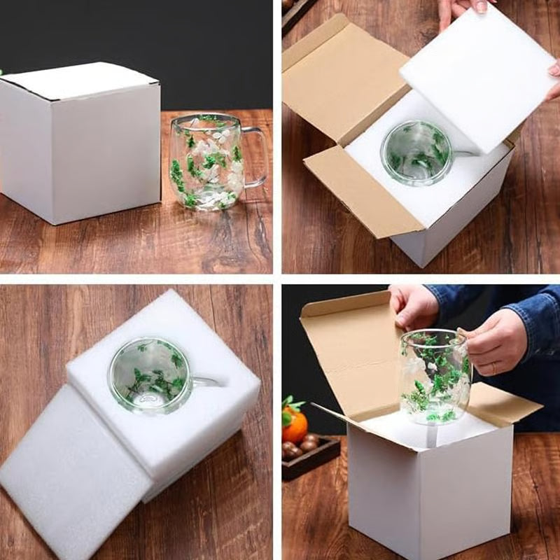 🎅Christmas Pre Sale 🎄🌸Transparent Double Glass Flower Tea Cup