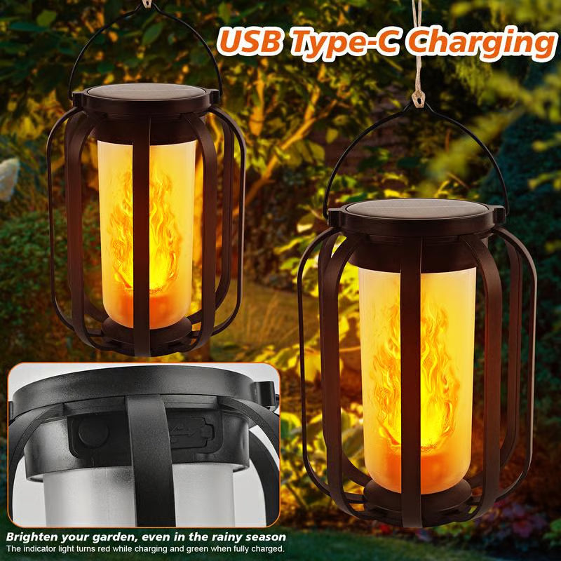 11.4 inch Solar lantern outdoor light with base