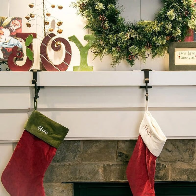 2 In 1 Adjustable Christmas Garland and Stocking Hanger