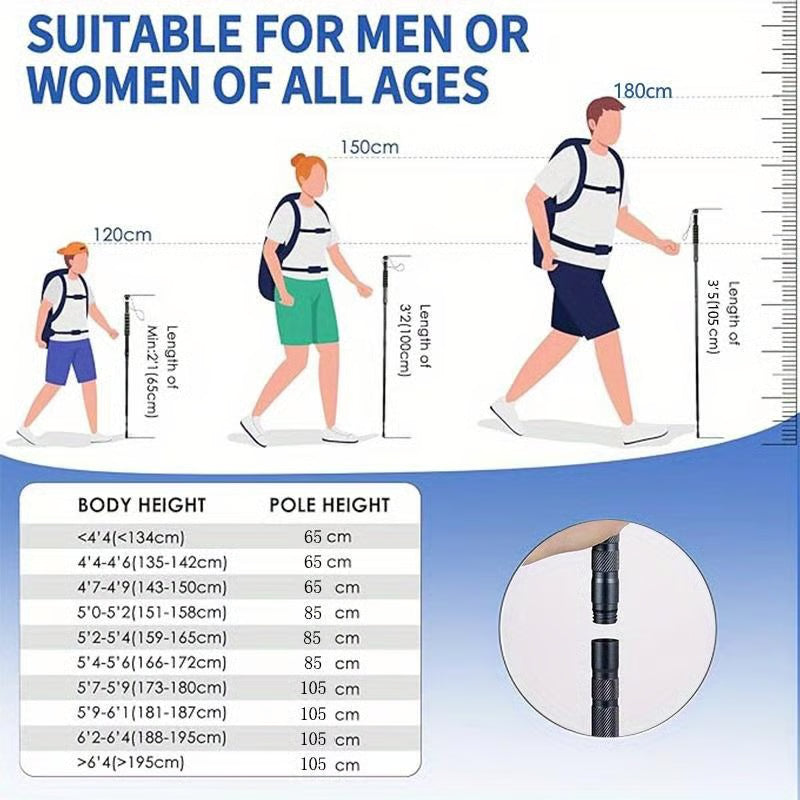 Rhino USA Tactical Hiking Stick - Essential Camping Gear for Hiking & Trekking