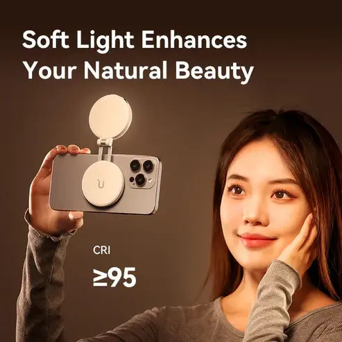 Ulanzi Magnetic Selfie Light LM19, LED Fill Light Compatible with Magsafe, LED Selfie Ring Light