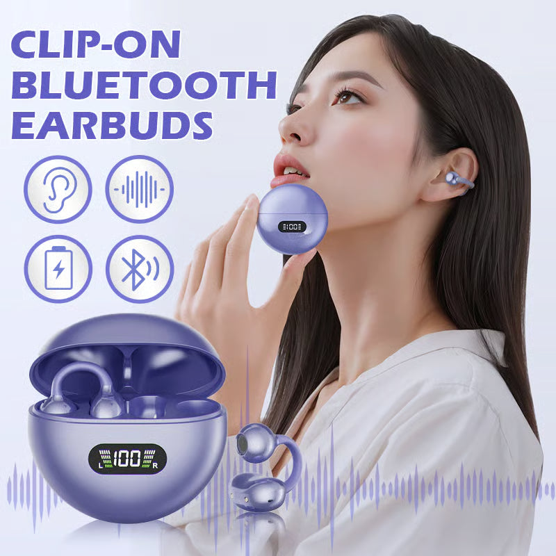 Comfort Open-Ear Clip-On Bluetooth Earbuds