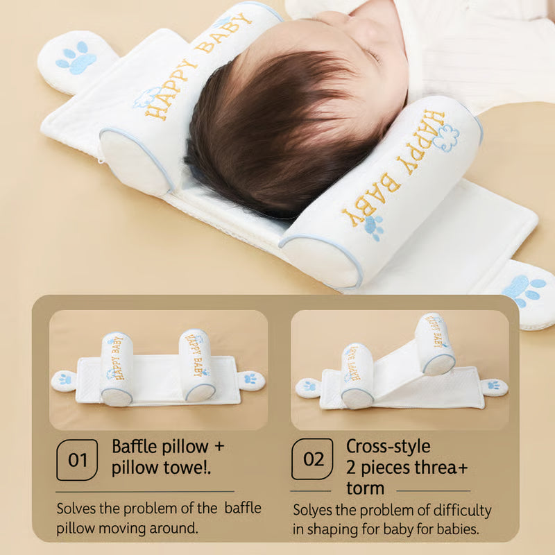 🔥Premium Baby Support Pillow - Organic Cotton Infant Head Shaping Cushion for Newborns 0-12 Months