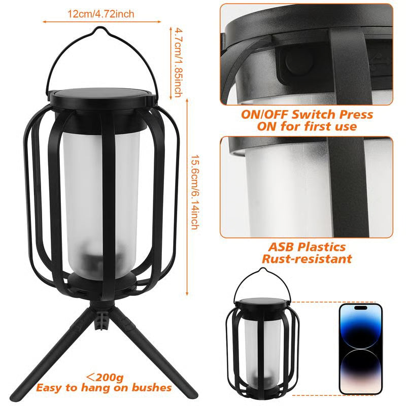 11.4 inch Solar lantern outdoor light with base