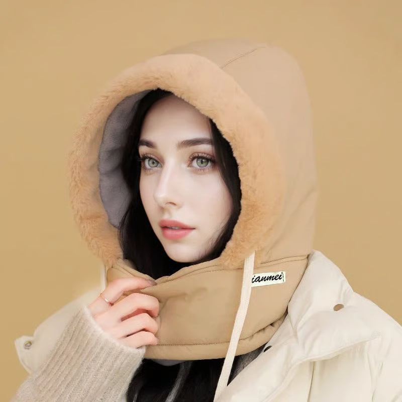 โ๏ธ Plush-Lined Thermal Hat with Face Mask - Full Head & Face Protection for Extreme Cold, Unisex Comfort for Skiing/Mountaineering ๐๏ธ๐ฅ