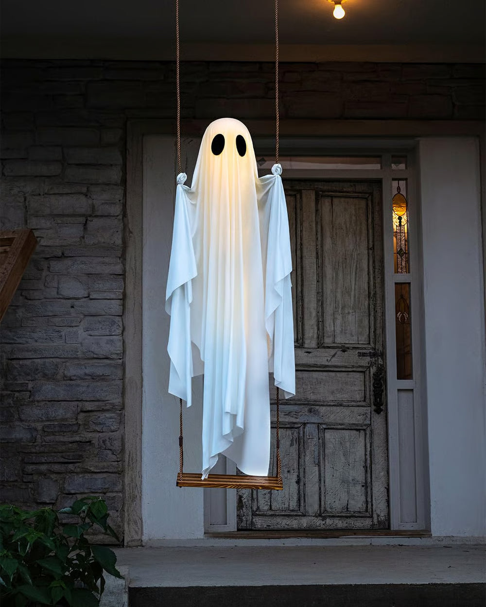 š„ON SALEš„Hanging Swing Ghost Halloween Decor with String Lights