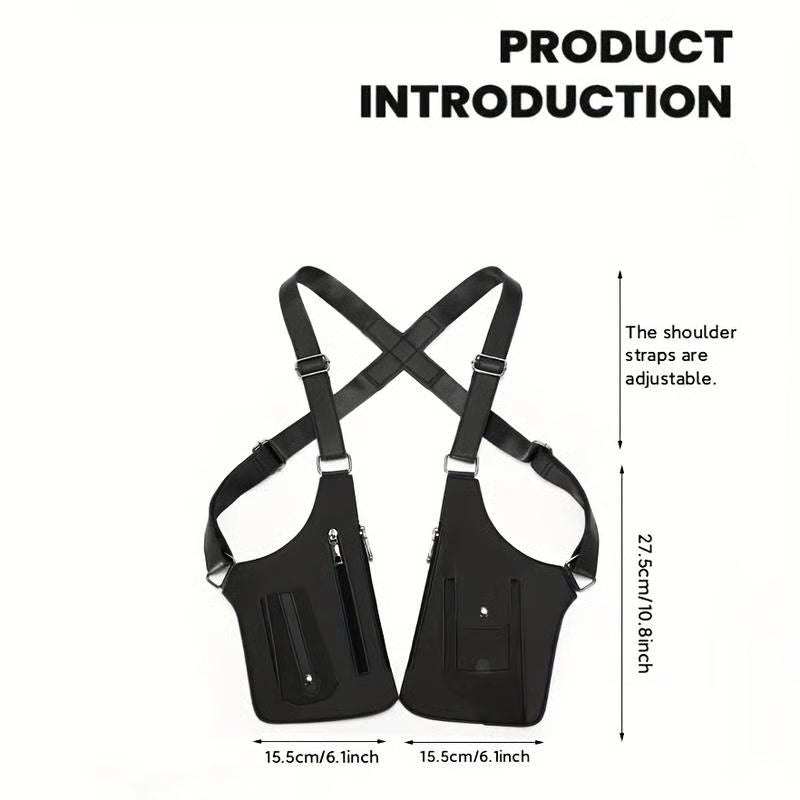 Adjustable Underarm Shoulder Bag for Men and Women - Anti-theft Hidden Storage for Cell Phones and Other Hunting and Outdoor Gear, Premium Leather. Crossbody Fanny Pack Lightweight Pockets