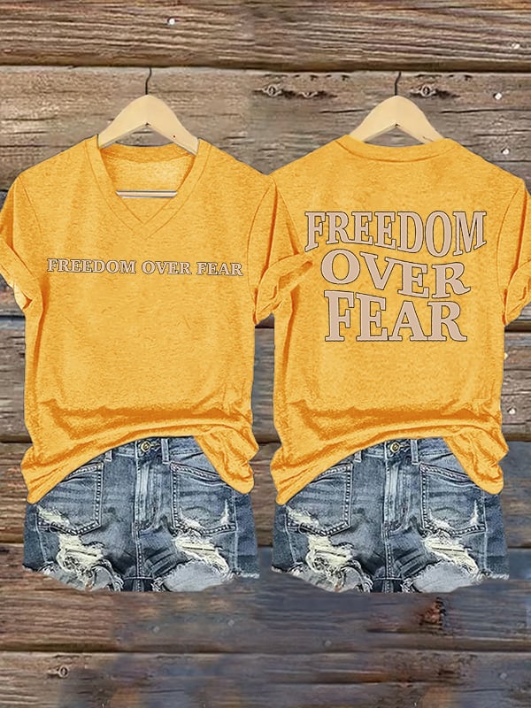 Women's Freedom over fear Printed Casual T-shirt