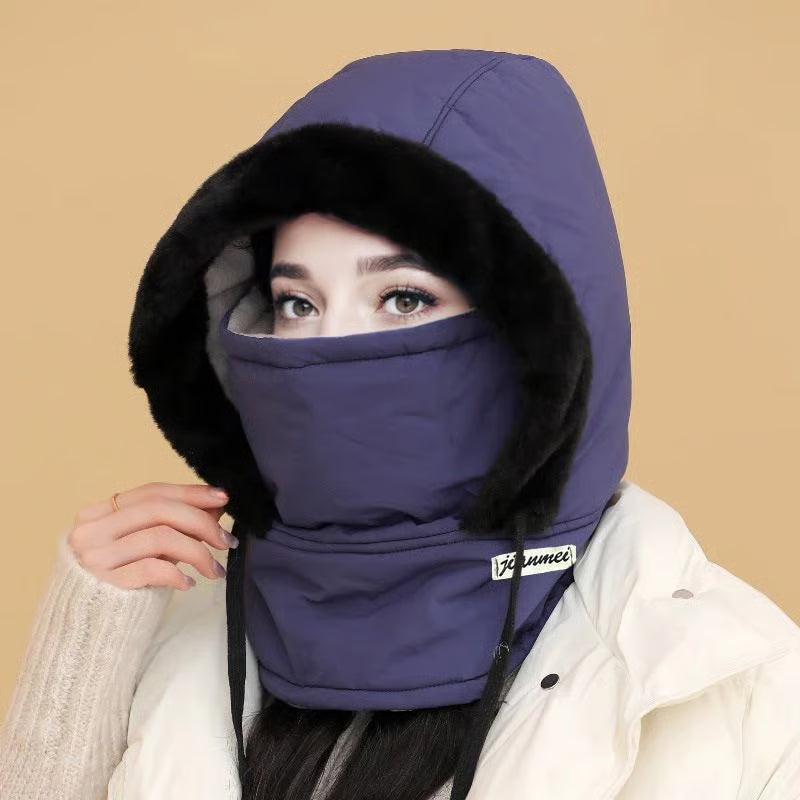 โ๏ธ Plush-Lined Thermal Hat with Face Mask - Full Head & Face Protection for Extreme Cold, Unisex Comfort for Skiing/Mountaineering ๐๏ธ๐ฅ