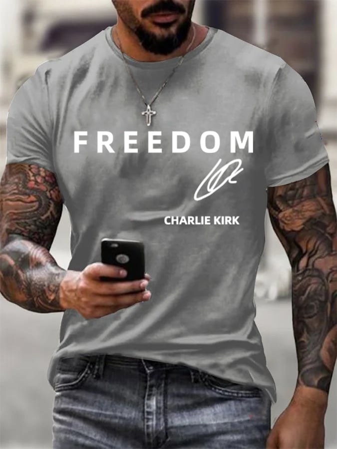 Men's Freedom charlie Kirk Printed Casual T-shirt