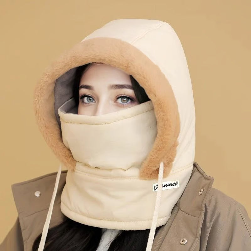 โ๏ธ Plush-Lined Thermal Hat with Face Mask - Full Head & Face Protection for Extreme Cold, Unisex Comfort for Skiing/Mountaineering ๐๏ธ๐ฅ