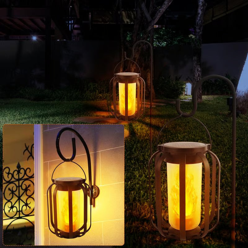 11.4 inch Solar lantern outdoor light with base