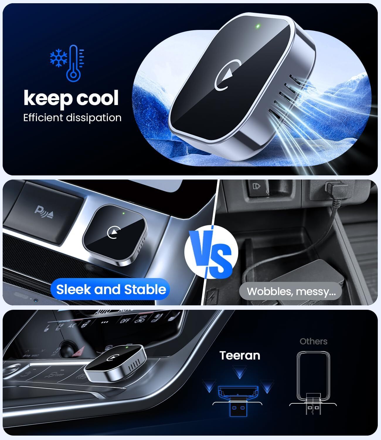 Wireless CarPlay Adapter 2025 for Wired CarPlay Cars – Plug & Play iPhone