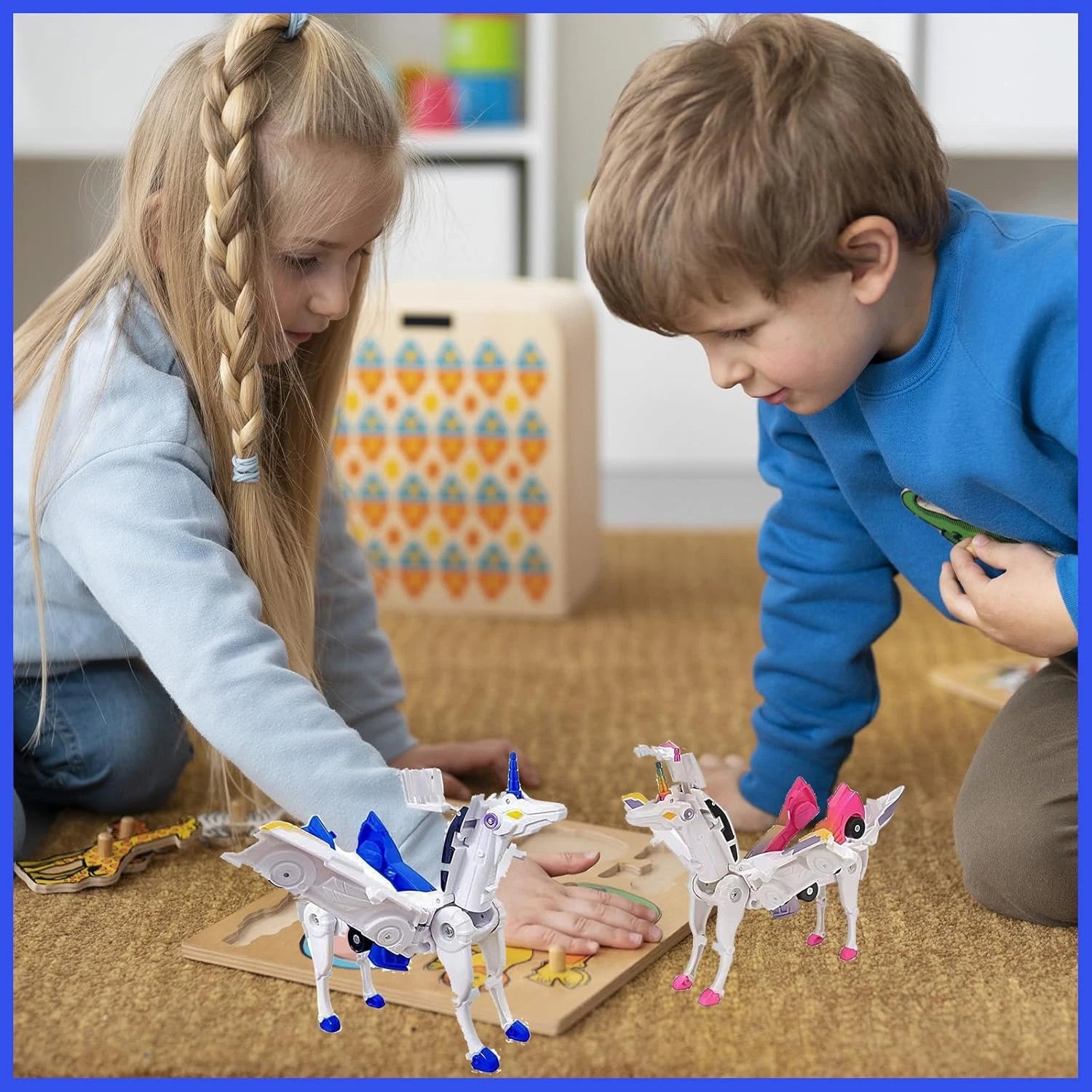 Transforming Unicorn Car Toy Pegasus Unicorn Magnetic Impact Deformation Car