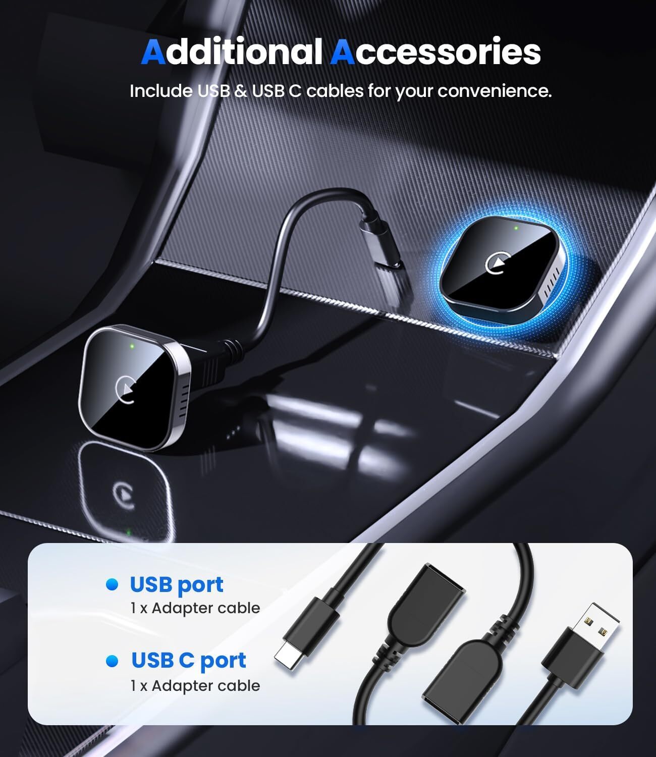 Wireless CarPlay Adapter 2025 for Wired CarPlay Cars – Plug & Play iPhone