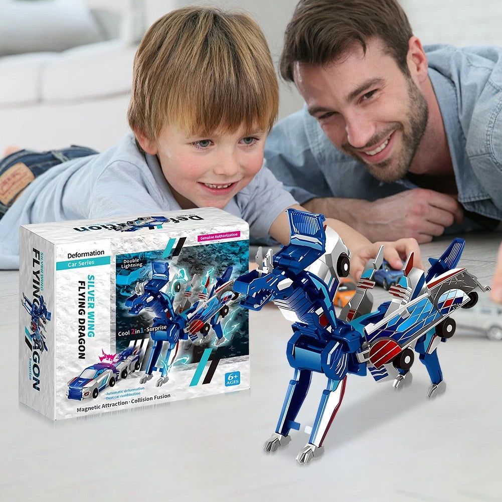 Transforming Unicorn Car Toy Pegasus Unicorn Magnetic Impact Deformation Car