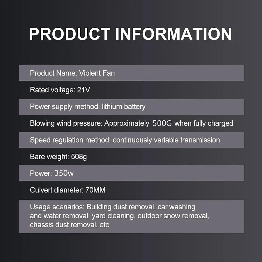 Cordless Turbine Super Powerful Air Duster