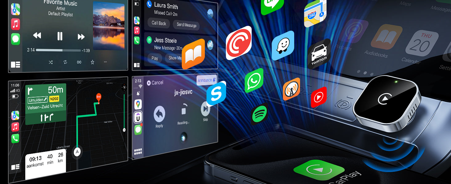 Wireless CarPlay Adapter 2025 for Wired CarPlay Cars – Plug & Play iPhone