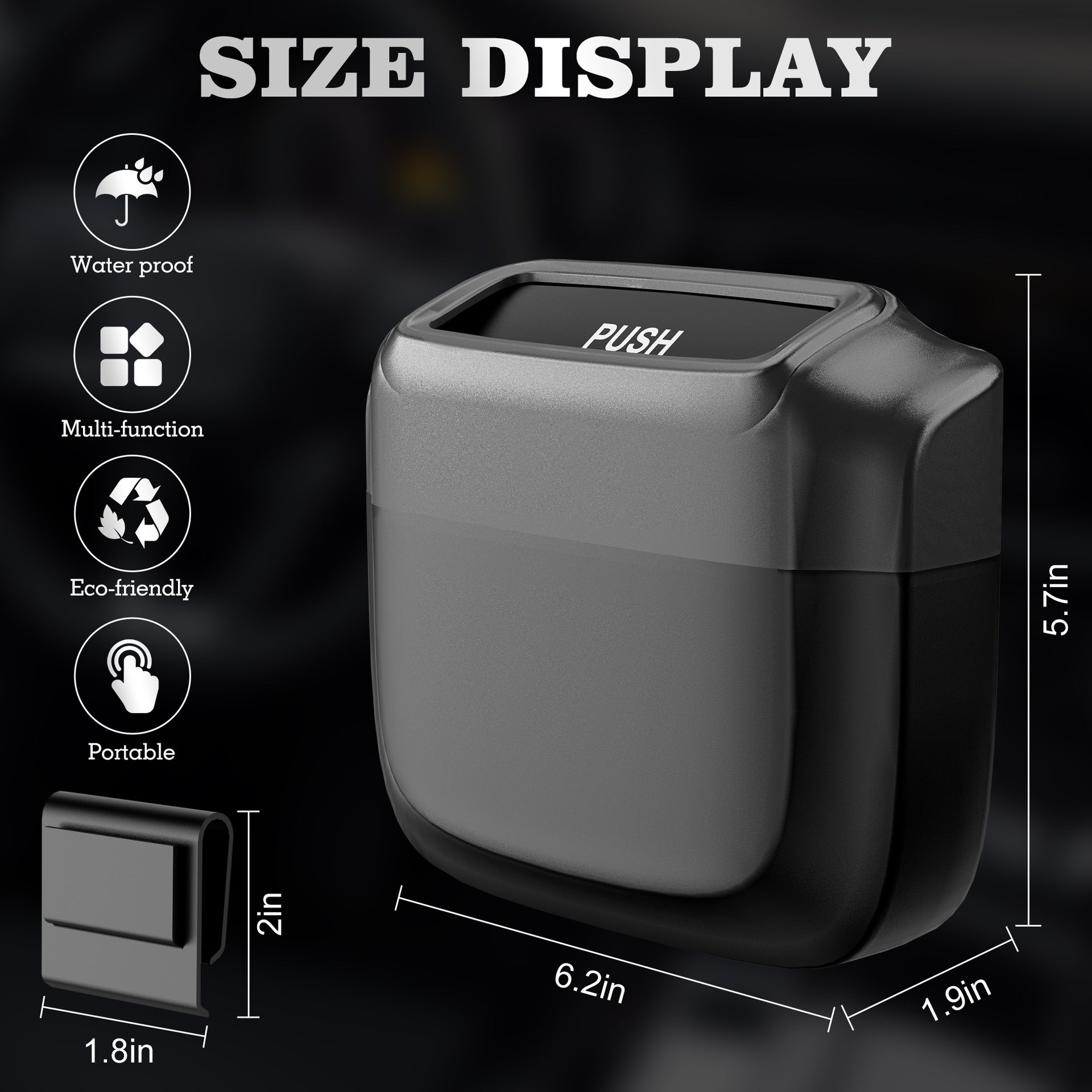 Car trash can (with built-in trash bag)