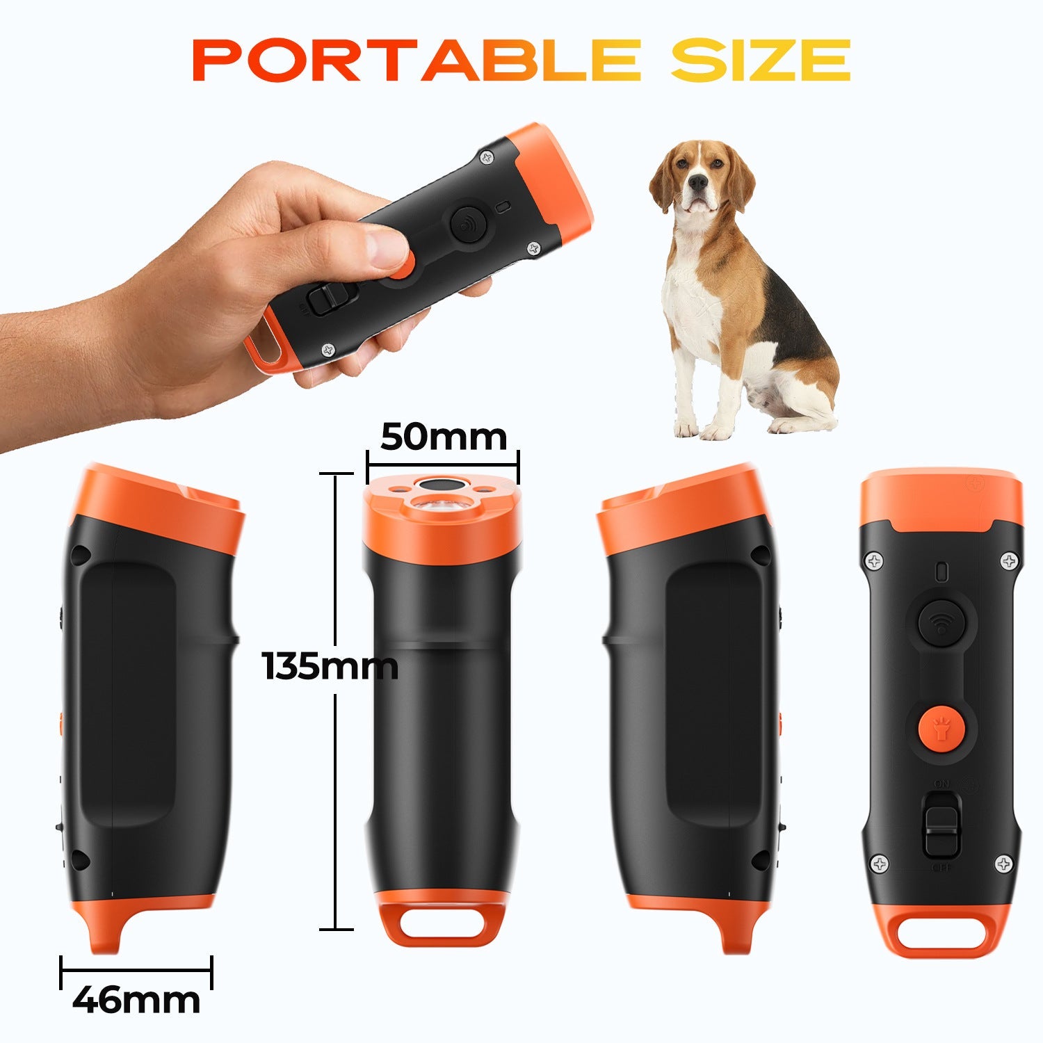 Rechargeable portable anti-barking dog repellent Intelligent frequency conversion LED dog barking stopper Ultrasonic barking stopper