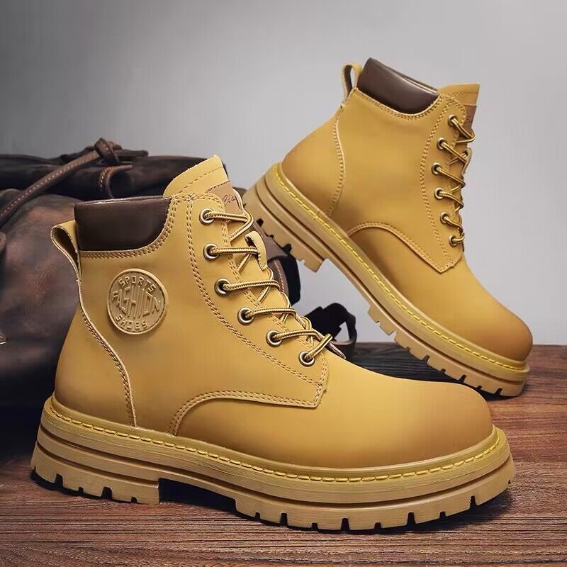 Autumn and winter men's large size Martin boots workwear waterproof non-slip hiking shoes construction site labor protection shoes