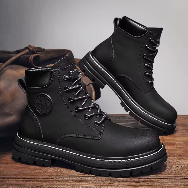 Autumn and winter men's large size Martin boots workwear waterproof non-slip hiking shoes construction site labor protection shoes