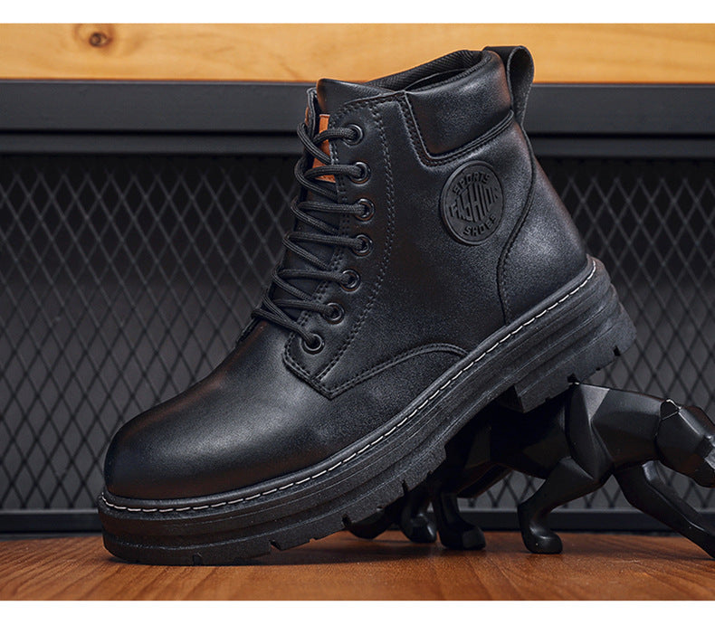 Autumn and winter men's large size Martin boots workwear waterproof non-slip hiking shoes construction site labor protection shoes