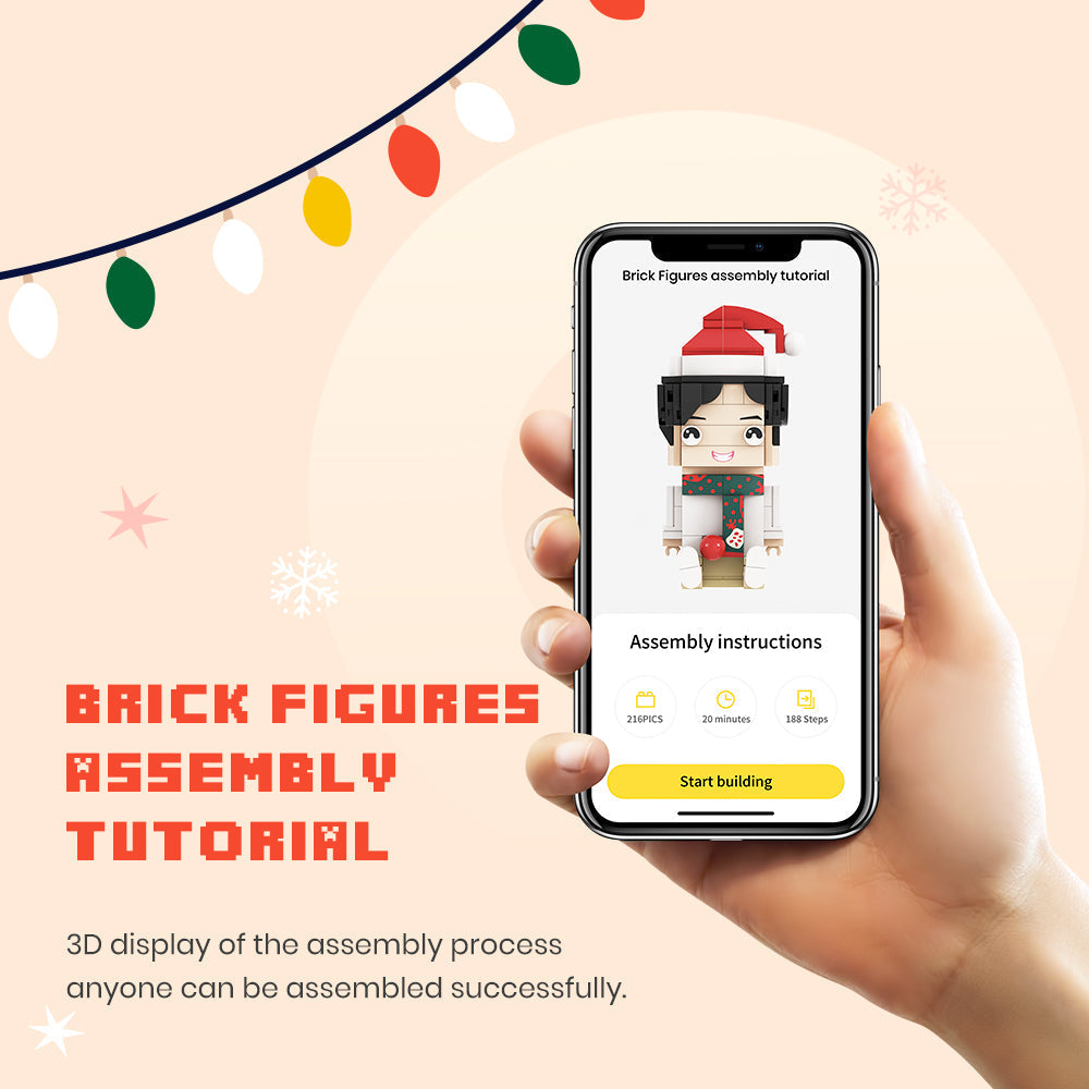 Valentine's Day Gifts Full Body Customizable 1-4 People Custom Brick Figures Small Particle Block