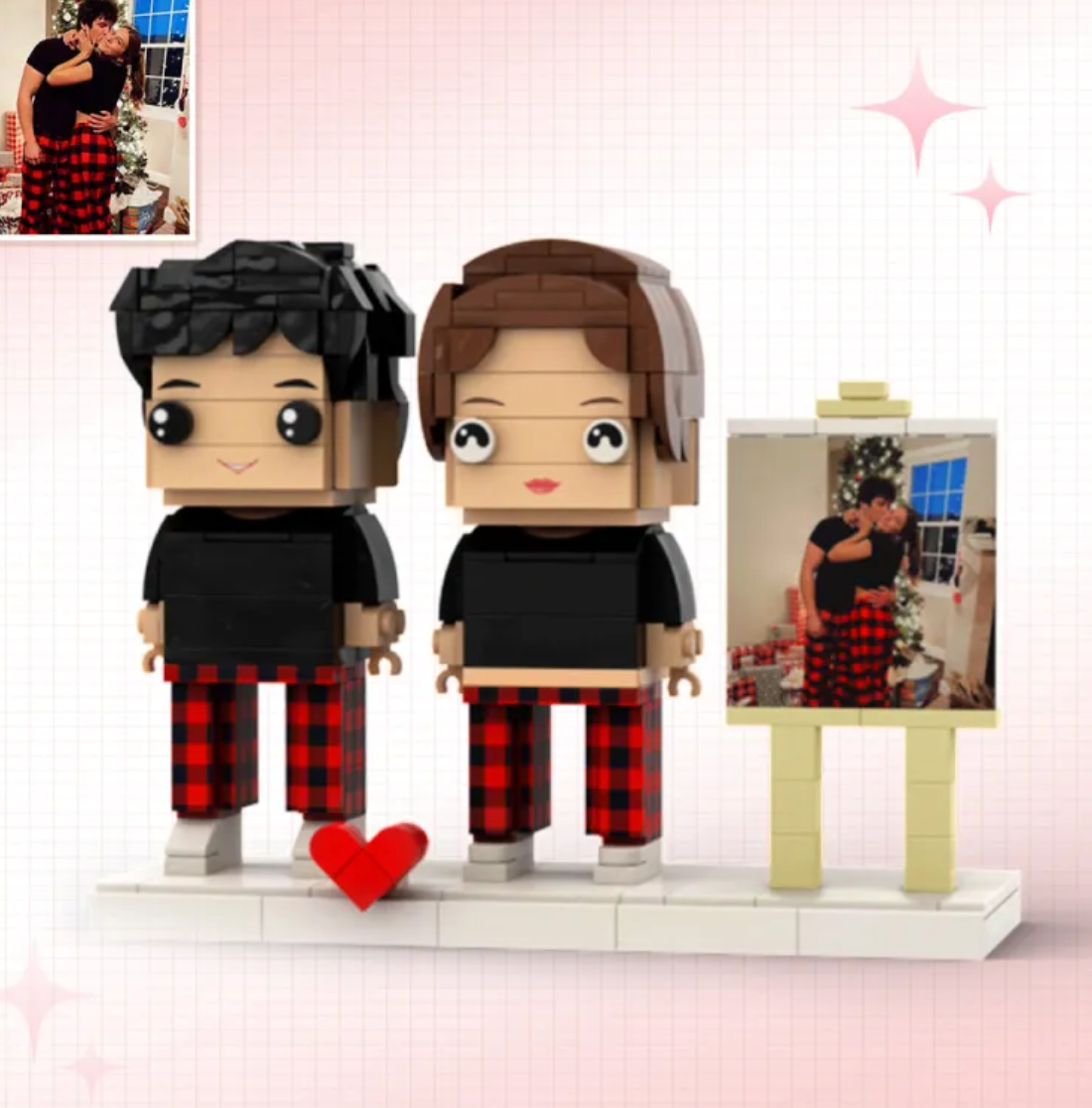 Valentine's Day Gifts Full Body Customizable 1-4 People Custom Brick Figures Small Particle Block