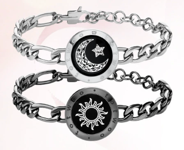 Sun & Moon Touch Bracelets with Snake Chain（Free gift box packaging as a gift）
