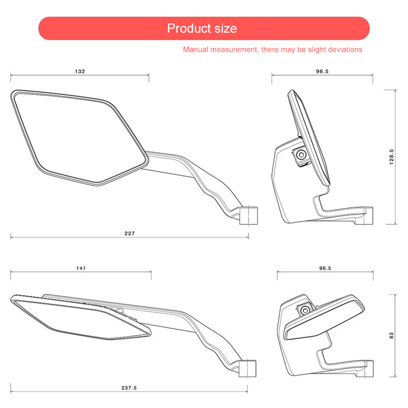 2025 version of the new rotating wing rearview mirror Universal model! (Two pack)