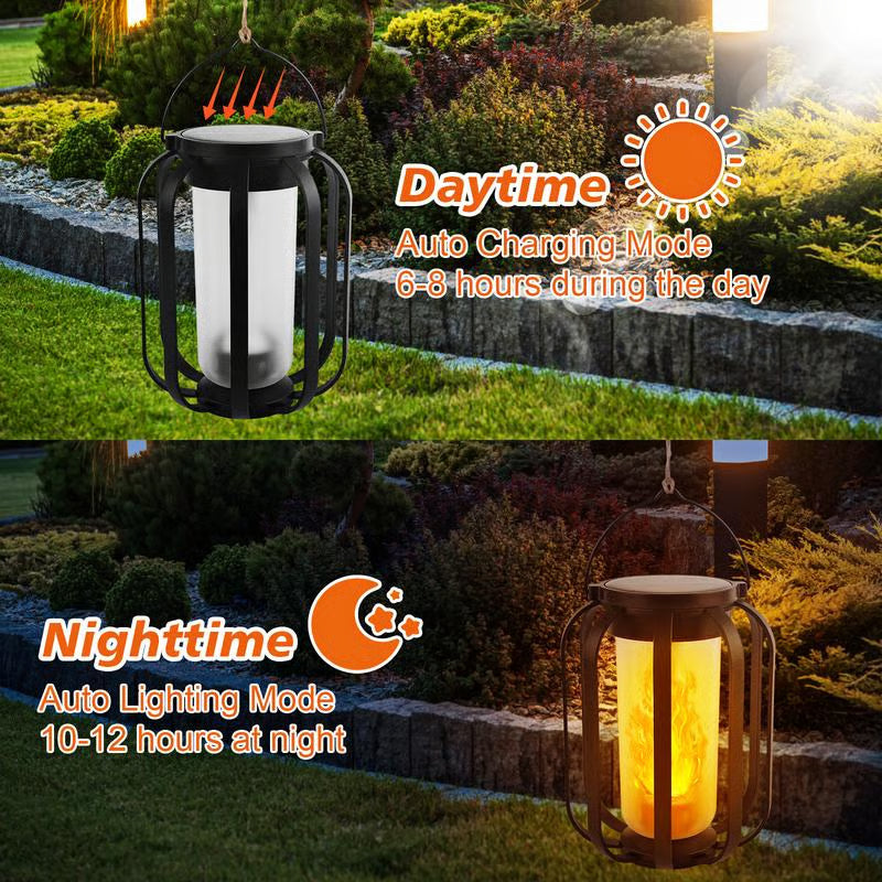 11.4 inch Solar lantern outdoor light with base