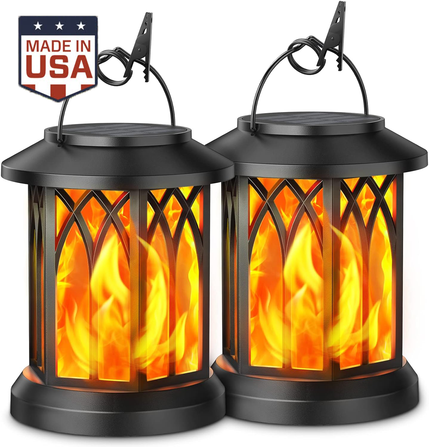 ✨LAST DAY ONLY 49% OFF🔥 upgraded flickering flame solar lantern outdoor waterproof light