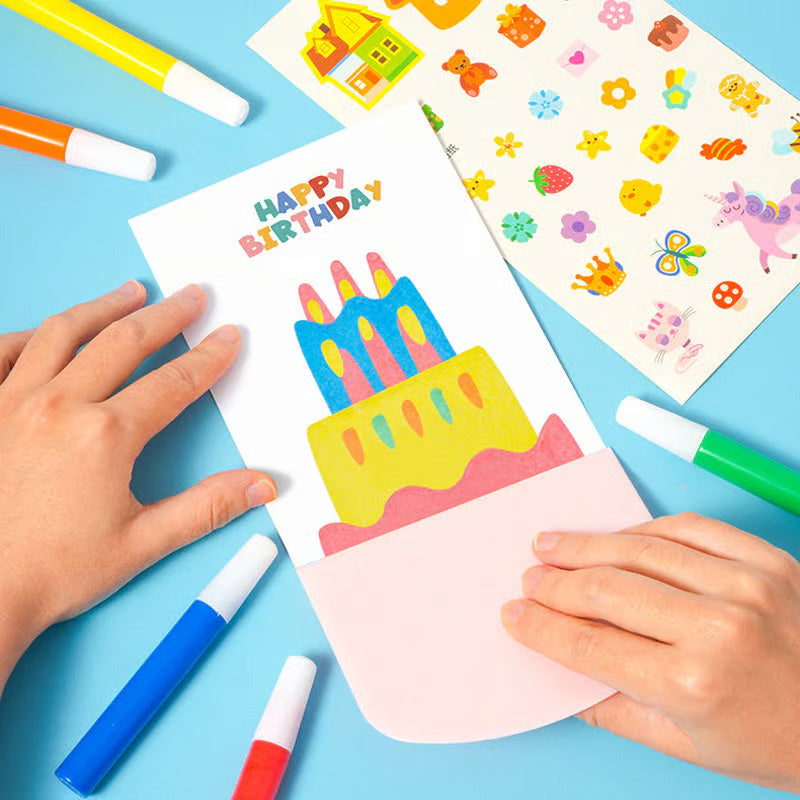 🎃Cartoon Colorful Painting Set with Scraper for Kids🎨