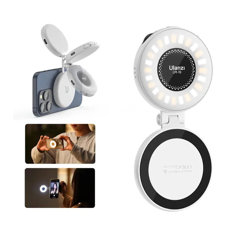 Ulanzi Magnetic Selfie Light LM19, LED Fill Light Compatible with Magsafe, LED Selfie Ring Light