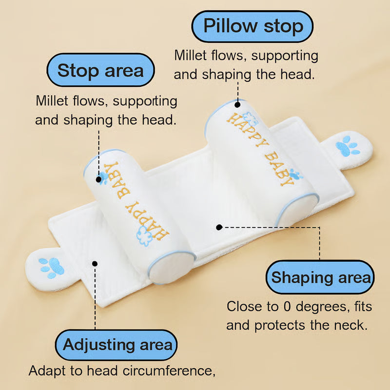 🔥Premium Baby Support Pillow - Organic Cotton Infant Head Shaping Cushion for Newborns 0-12 Months