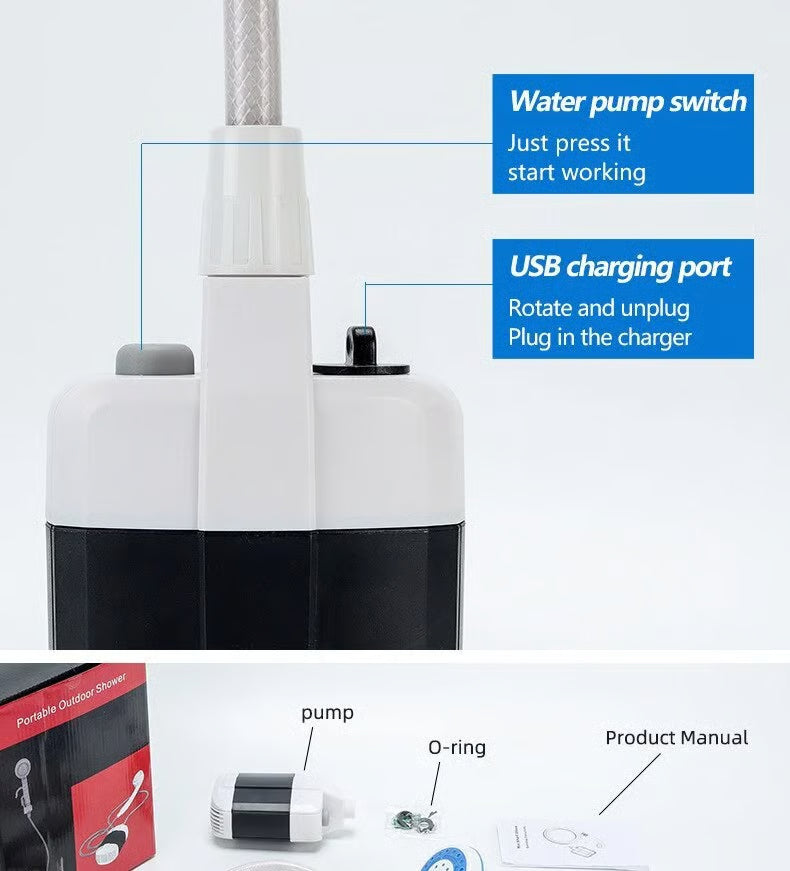 🏆Flash Sale⚡ 50K+ SOLD! Almost Gone-💥🚿 Stay Fresh Outdoors– ✨ Portable Camping Shower with Adjustable Flow – For Easy & Convenient Outdoor Cleaning!,Best Gifts