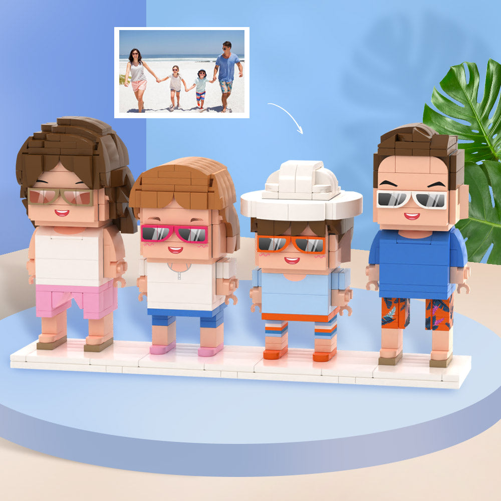 Valentine's Day Gifts Full Body Customizable 1-4 People Custom Brick Figures Small Particle Block